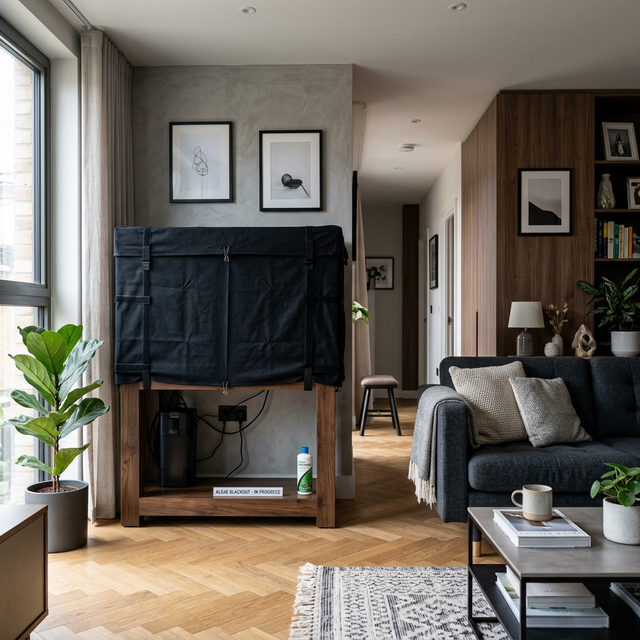 Акваріум, повністю накритий темною тканиною (метод затемнення)