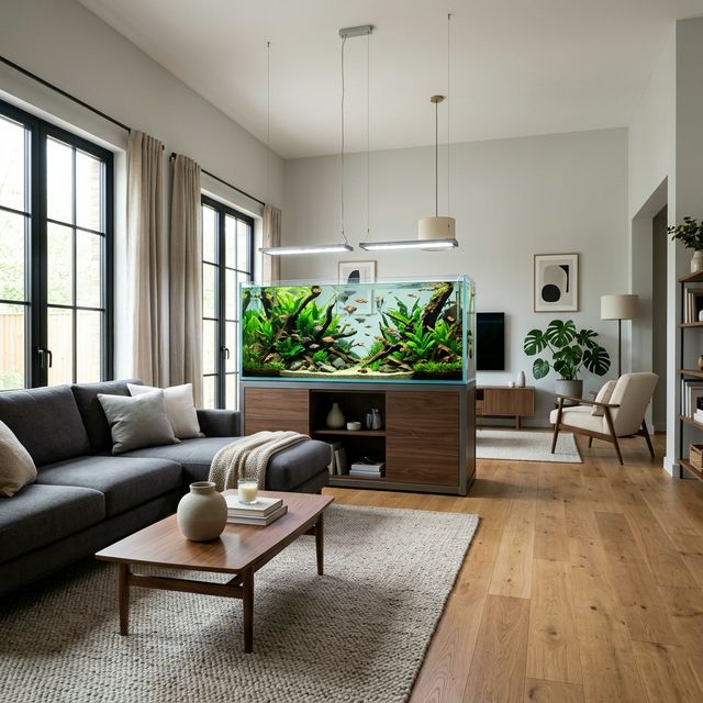 Акваріум як елемент інтер'єру вітальні