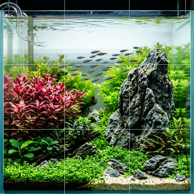 Композиція акваріума за правилом золотого перетину