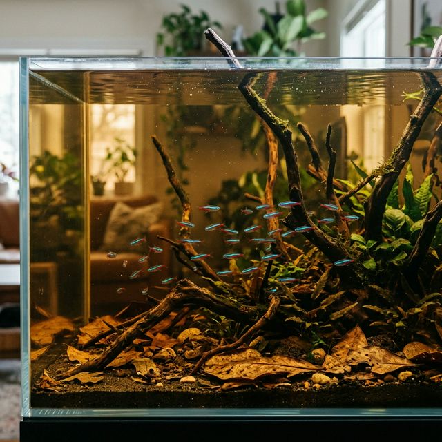 Акваріум з ефектом чорної води та танінами