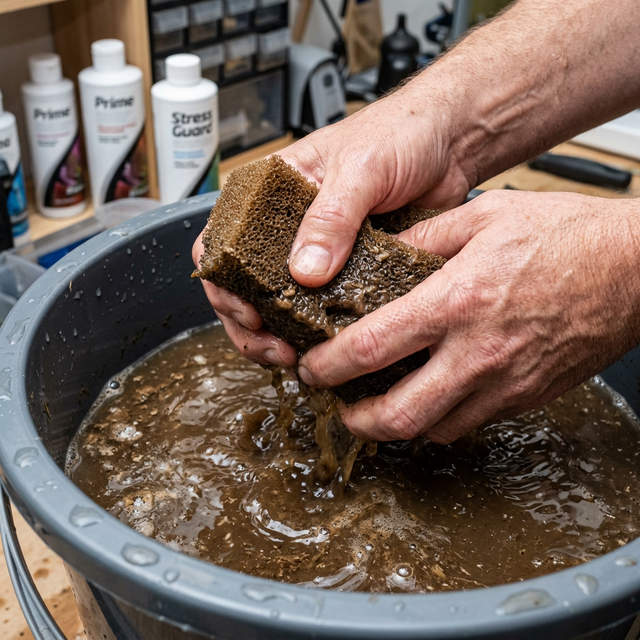 Промивання фільтра в акваріумній воді