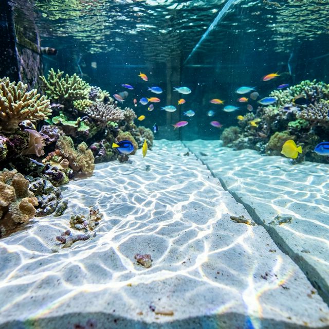 Ефект мерехтіння світла на дні акваріума