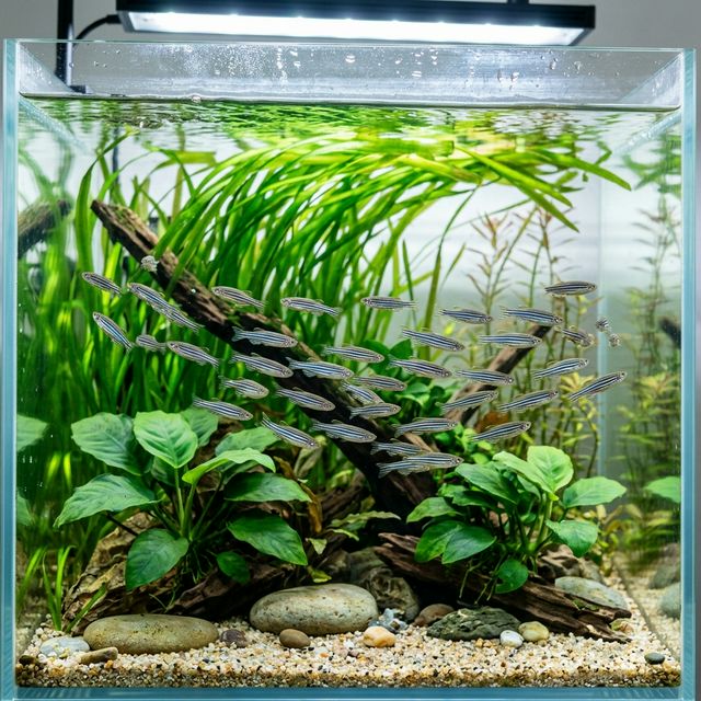 Зграя даніо-реріо в акваріумі