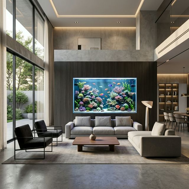 Вбудований акваріум у мінімалістичному стилі