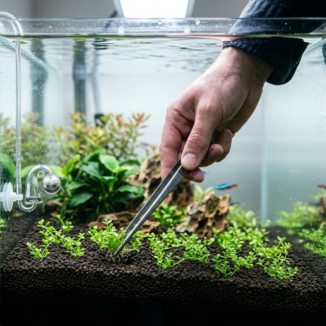 Посадка ґрунтопокривних рослин пінцетом