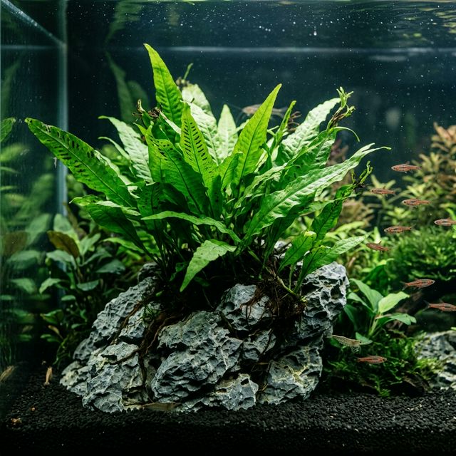 Папороть Мікрозорум на камені